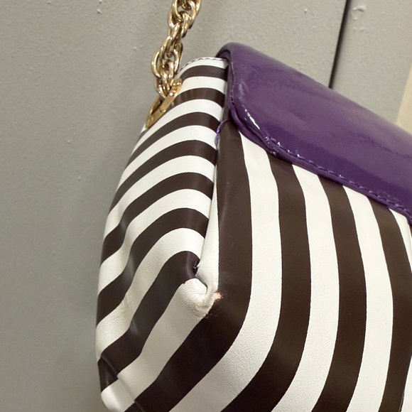 Henri Bendel Purple and Black Striped Women's Bag - Picture 15 of 15